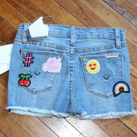🌈Hudson Girls Love Patches Jean shorts NWT - Picture 5 of 5
